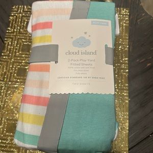 Cloud island  play yard fitted sheets  2 pack